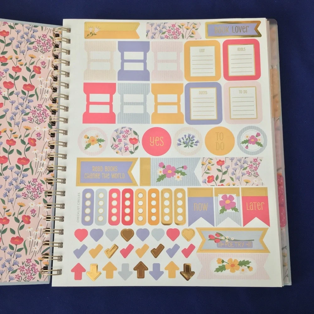 Flowers and Books Spiral Notebook